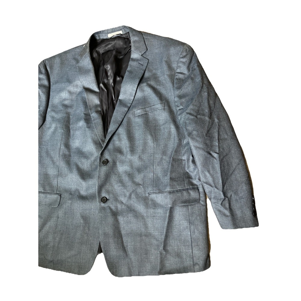 Joseph Abboud Indigo Blue 52R Sport Coat Wool Silk Plaid Blazer